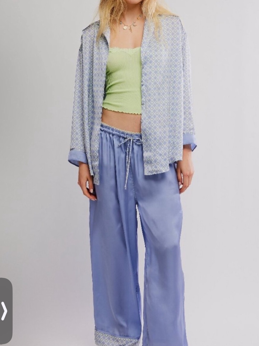 NWT FREE PEOPLE 2 PC SET - kiwi/lilac combo